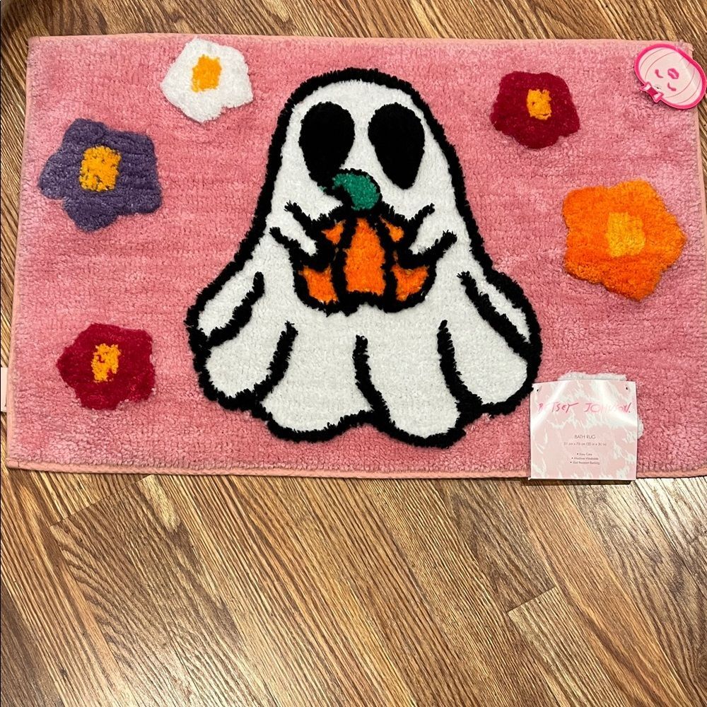 Betsey Johnson Pink Floral Ghost Rug